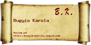 Bugyis Karola névjegykártya